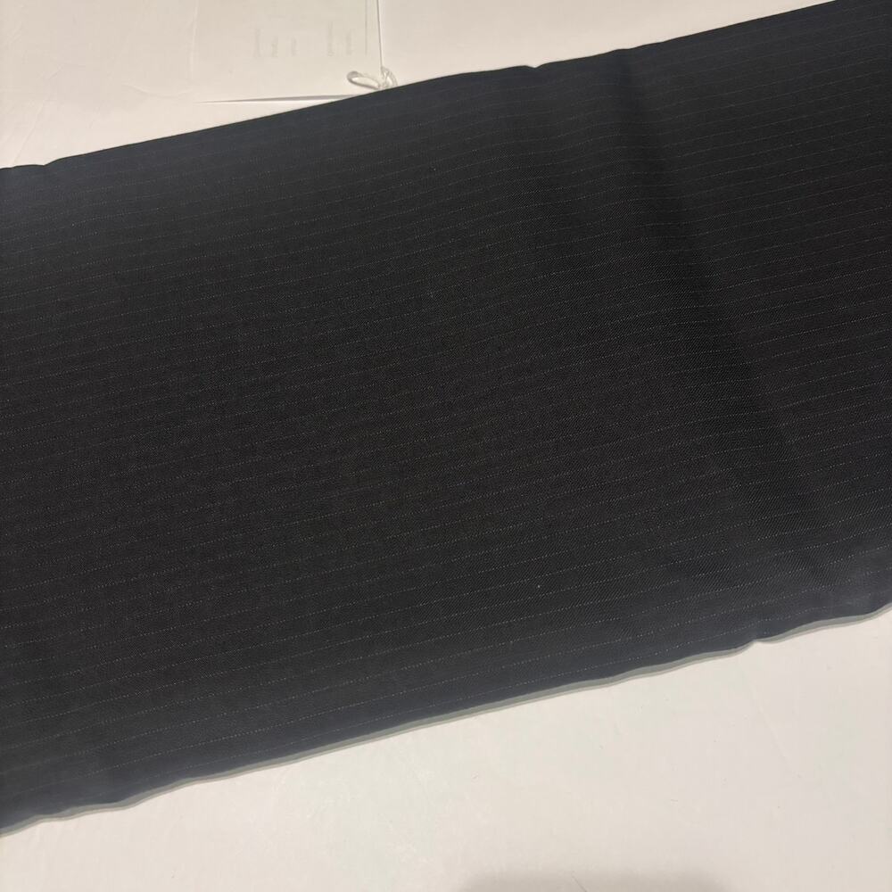Black Pinstripe Wool Blend Fabric 3 Yds 62" Wide Suiting Tailoring Material